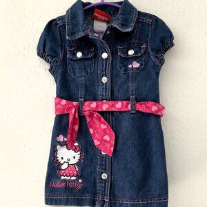 HELLO KITTY DENIM JEAN DRESS SNAP CLOSURE